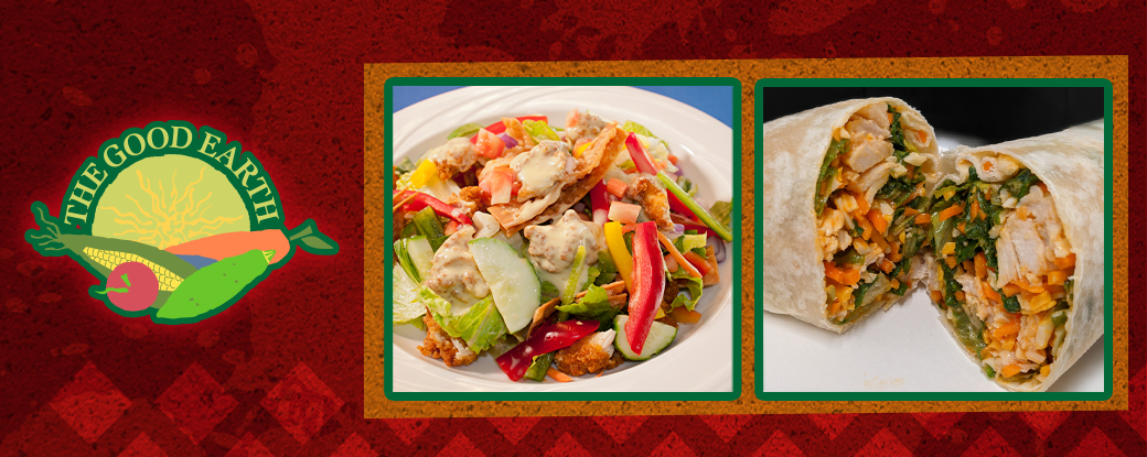 The Good Earth serves fresh made-to-order salads and wraps.