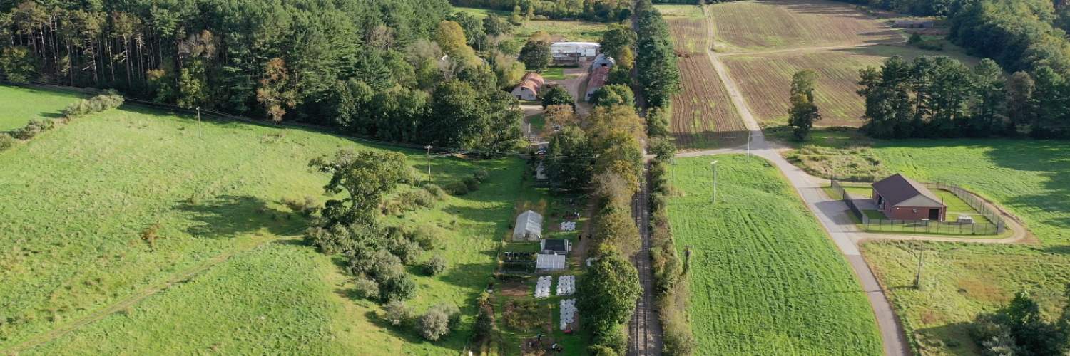 aerial photo of the farm