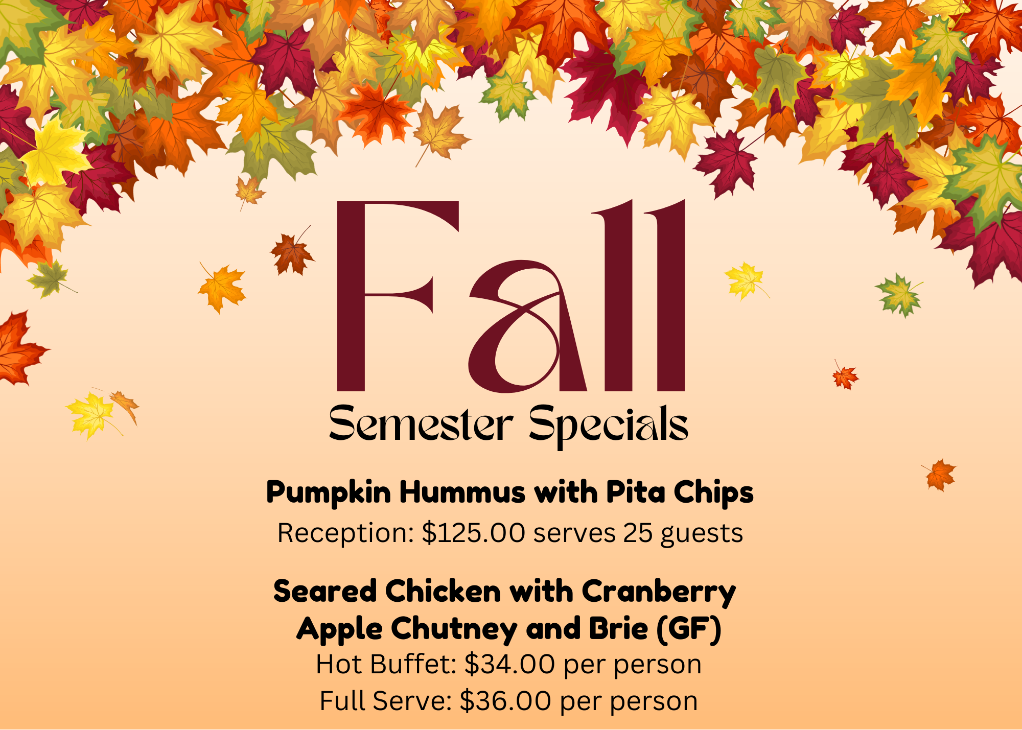 Fall semester specials