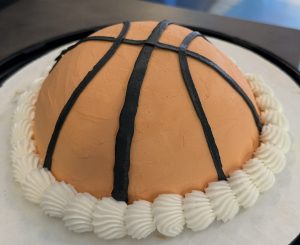 half shape basketball ice cream cake