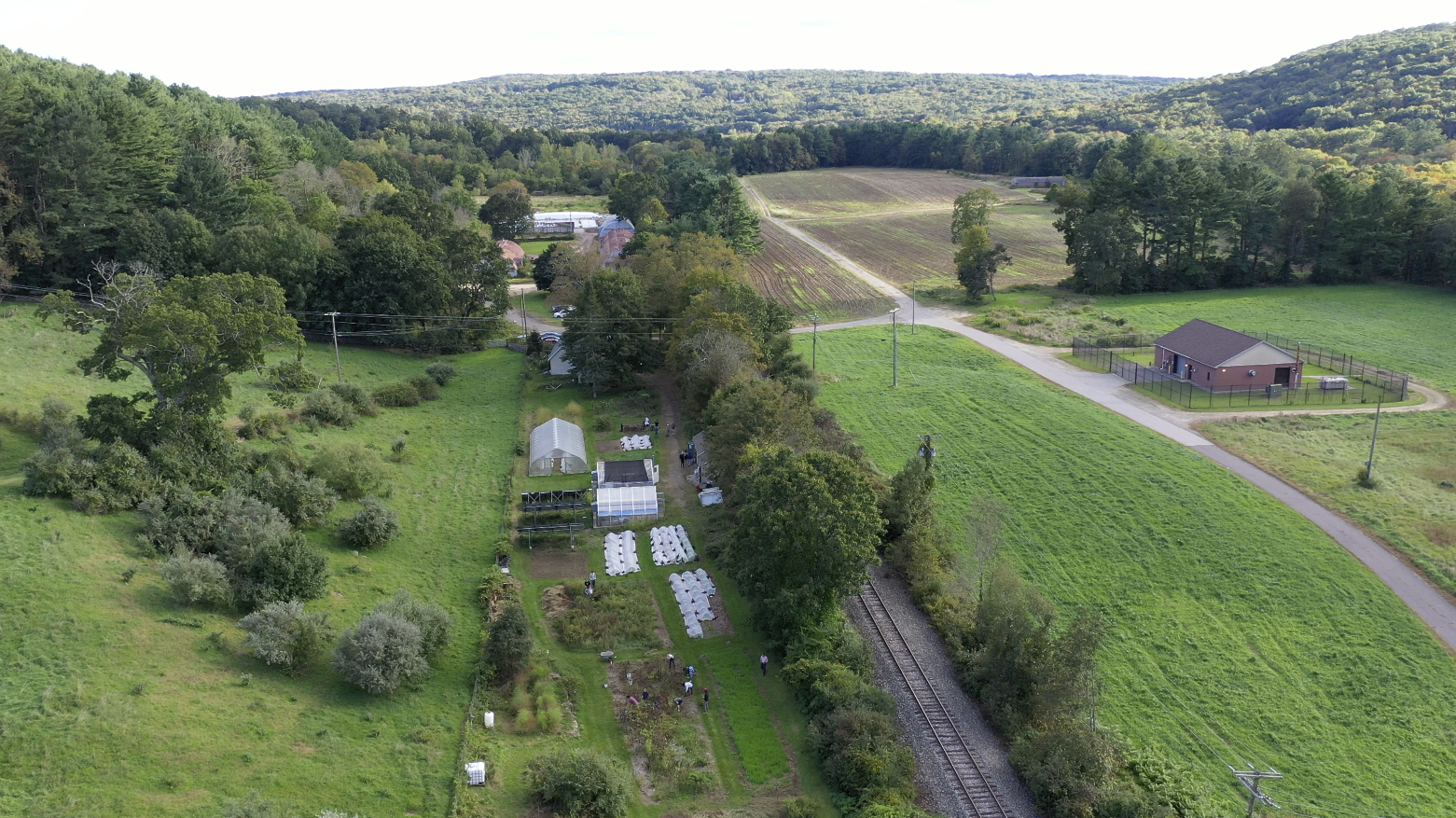 aerial photo of the farm