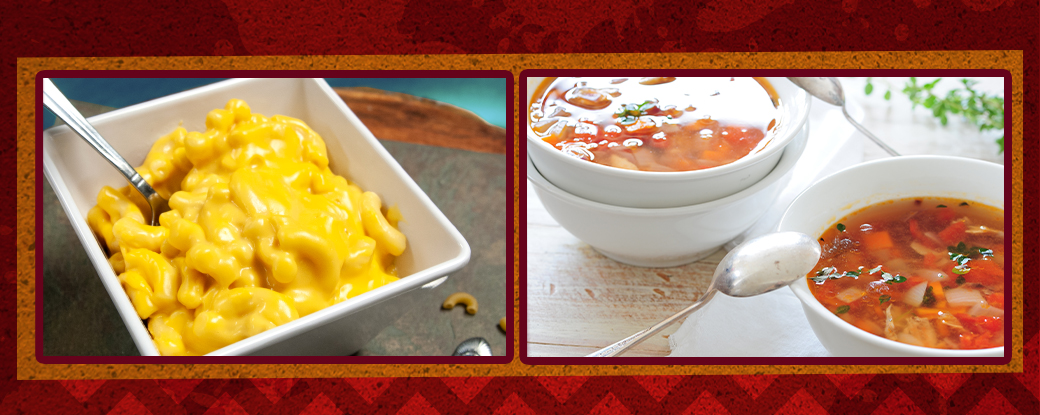 Located next to Pompeii Oven you will find mac & cheese and soup. Click the menu link below to see today's specials.