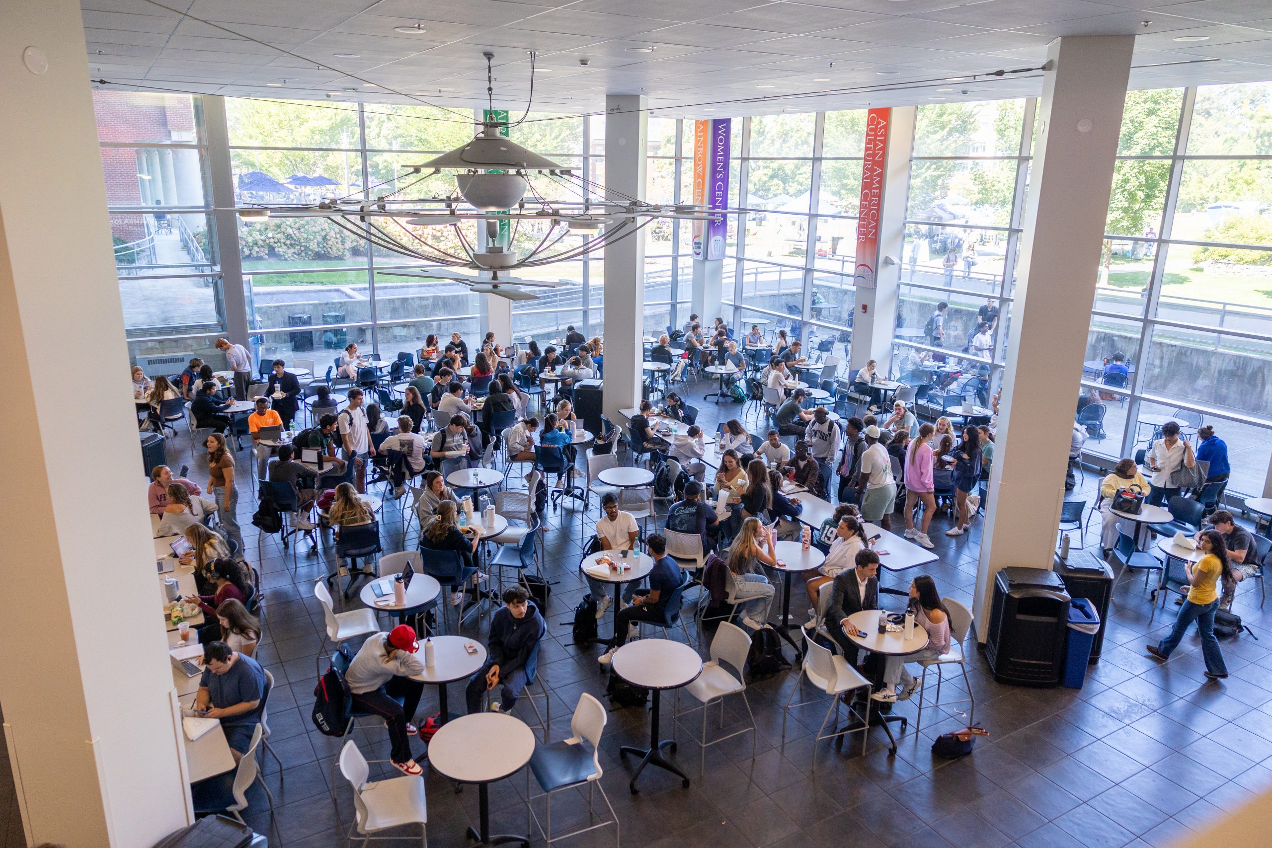 Photo of busy Union Street Market food court.